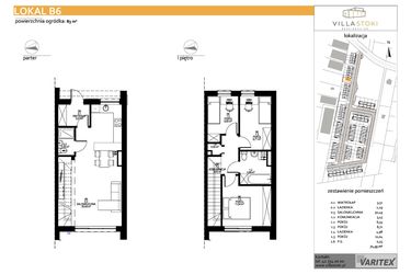 Rzut - Dom na sprzedaż 4 pokoje o powierzchni 71,55 m² - numer B6 w Villa Stoki (domy)