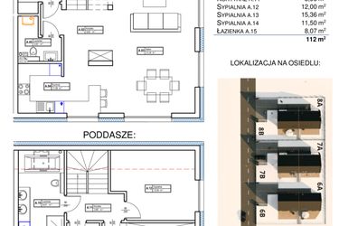 Rzut - Dom na sprzedaż 4 pokoje o powierzchni 112 m² - numer 5A w Osiedle Łanowa etap II