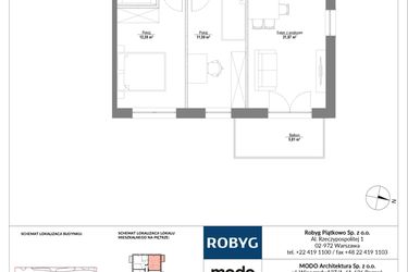 Rzut - Mieszkanie na sprzedaż 3 pokoje o powierzchni 57,2 m² - numer E.4M22 w Początek Piątkowo bud. E