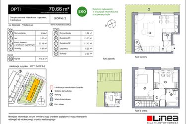 Rzut - Mieszkanie na sprzedaż 3 pokoje o powierzchni 70,66 m² - numer S-OP-6-2 w os. Stolarska