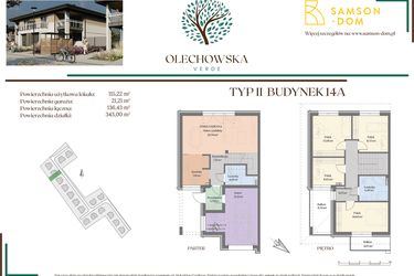 Rzut - Dom na sprzedaż 5 pokoi o powierzchni 136,43 m² - numer 14A w Olechowska Verde