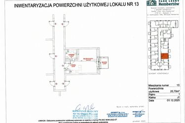Rzut - Mieszkanie na sprzedaż 1 pokój o powierzchni 25,7 m² - numer J1-13 w Park Leśny Rembertów etap VIII