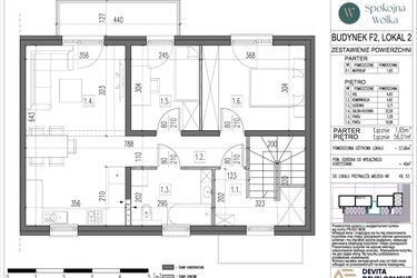 Rzut - Mieszkanie na sprzedaż 3 pokoje o powierzchni 57,66 m² - numer F2.2 w Spokojna Wólka etap V