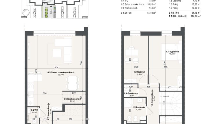 Rzut - Dom na sprzedaż 4 pokoje o powierzchni 126,1 m² - numer 11b w Domy na Przylesiu