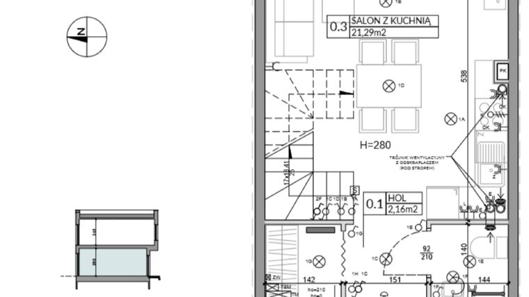 Rzut - Dom na sprzedaż 3 pokoje o powierzchni 62,16 m² - numer 3 w Boska Ksawerowska 2