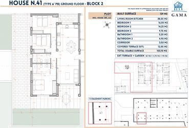 Rzut - Mieszkanie na sprzedaż 3 pokoje o powierzchni 129 m² - numer 41 w Velapi II - Murcia