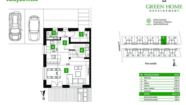 Rzut - Dom na sprzedaż 5 pokoi o powierzchni 105 m² - numer 8 w Nowe Krzyżowice II