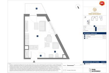 Rzut - Mieszkanie na sprzedaż 1 pokój o powierzchni 29,02 m² - numer A7 w Apartamenty Park Matecznego Etap 1