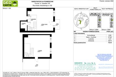 Rzut - Mieszkanie na sprzedaż 2 pokoje o powierzchni 70,1 m² - numer C102 w Jasielska 8C