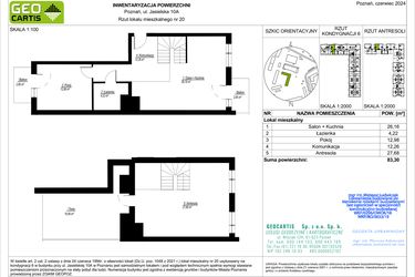 Rzut - Mieszkanie na sprzedaż 3 pokoje o powierzchni 83,3 m² - numer A20 w Jasielska 8C
