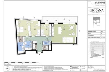 Rzut - Mieszkanie na sprzedaż 4 pokoje o powierzchni 179,04 m² - numer M12 w Apartamenty Orkana