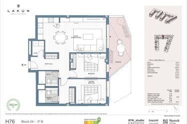 Rzut - Mieszkanie na sprzedaż 2 pokoje o powierzchni 89,9 m² - numer LK43B w Lakun