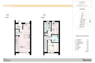 Rzut - Dom na sprzedaż 4 pokoje o powierzchni 71,55 m² - numer A4 w Villa Stoki (domy)