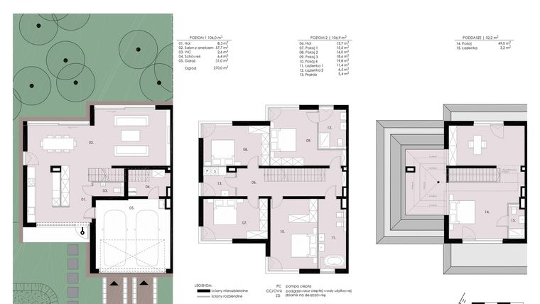 Rzut - Dom na sprzedaż 6 pokoi o powierzchni 265,04 m² - numer D1 w Wiedeńska Residence