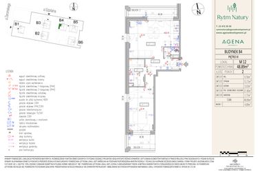 Rzut - Mieszkanie na sprzedaż 2 pokoje o powierzchni 48,89 m² - numer B4M12 w Rytm Natury