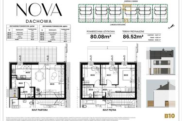 Rzut - Dom na sprzedaż 4 pokoje o powierzchni 80,02 m² - numer B10 w Nova Dachowa II