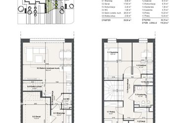 Rzut - Dom na sprzedaż 5 pokoi o powierzchni 115,2 m² - numer 6a w Domy na Przylesiu etap II