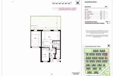 Rzut - Mieszkanie na sprzedaż 2 pokoje o powierzchni 62,4 m² - numer A11-1 w Aleja Kwitnącej Wiśni