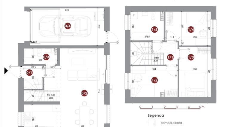 Rzut - Dom na sprzedaż 4 pokoje o powierzchni 101,4 m² - numer 8A w Parkowy Zakątek