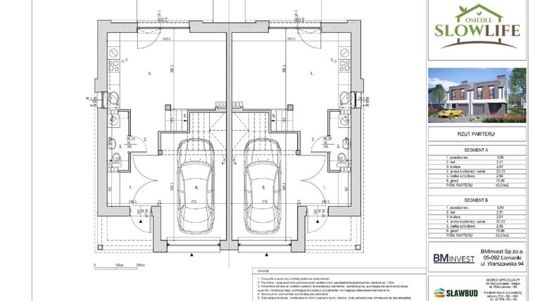 Rzut - Dom na sprzedaż 4 pokoje o powierzchni 101,69 m² - numer 6B w Osiedle Slow Life