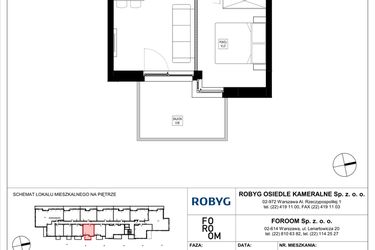Rzut - Mieszkanie na sprzedaż 2 pokoje o powierzchni 34,59 m² - numer OK6/A/1/3 w Osiedle Kameralne VI