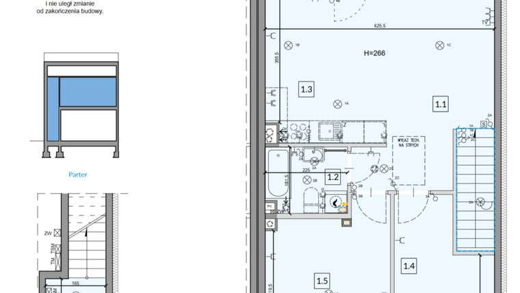 Rzut - Mieszkanie na sprzedaż 3 pokoje o powierzchni 59,74 m² - numer 14 w Boska Ksawerowska