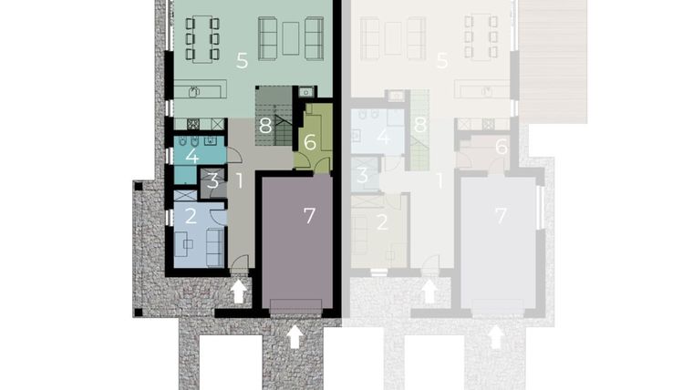 Rzut - Dom na sprzedaż 4 pokoje o powierzchni 196 m² - numer A1 w Osiedle Wiosenne