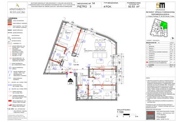 Rzut - Mieszkanie na sprzedaż 4 pokoje o powierzchni 89,42 m² - numer 14 w Apartamenty Pustułeczki