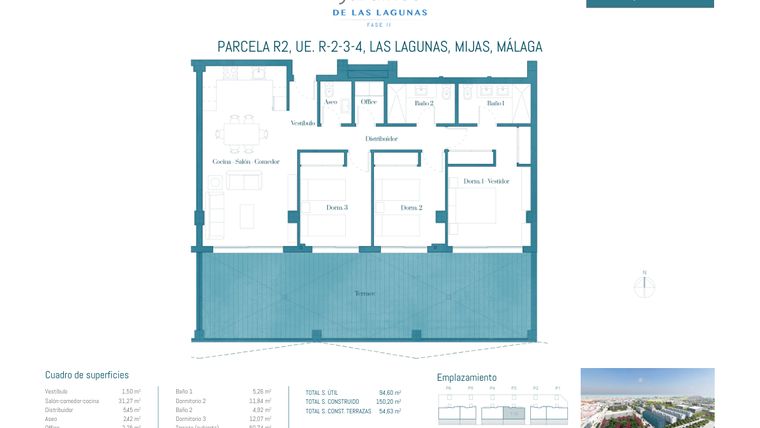 Rzut - Mieszkanie na sprzedaż 3 pokoje o powierzchni 150,2 m² - numer jl2-30a w Jardines de las Lagunas