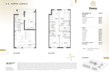 Rzut - Dom na sprzedaż 5 pokoi o powierzchni 148,64 m² - numer C5 w Domy u Źródeł Marii