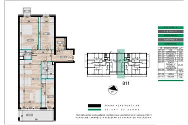Rzut - Mieszkanie na sprzedaż 4 pokoje o powierzchni 82,5 m² - numer B11 w Lwowska 14
