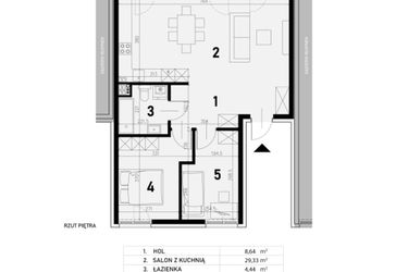 Rzut - Mieszkanie na sprzedaż 3 pokoje o powierzchni 62,19 m² - numer 205D/2 w STELMACHÓW 205