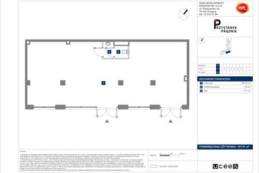 Rzut - Lokal użytkowy na sprzedaż 1 pokój o powierzchni 101,51 m² - numer U3 w Przystanek Prądnik