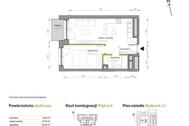 Rzut - Mieszkanie na sprzedaż 2 pokoje o powierzchni 40,8 m² - numer L1/2/24 w Legnicka Vita