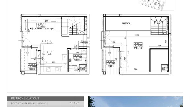 Rzut - Mieszkanie na sprzedaż 1 pokój o powierzchni 52,79 m² - numer 76 w Wave etap II