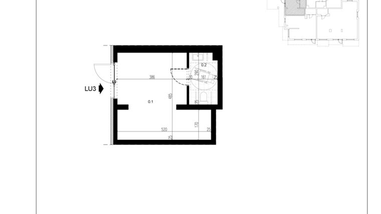 Rzut - Lokal użytkowy na sprzedaż 1 pokój o powierzchni 24,84 m² - numer LU3 w Trybuny Ludów 3