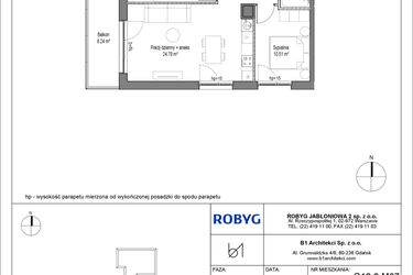 Rzut - Mieszkanie na sprzedaż 3 pokoje o powierzchni 59,26 m² - numer C12.2M07 w Lawendowe Wzgórza bud. C12