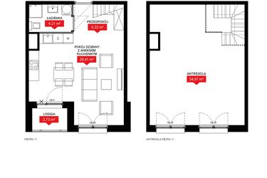 Rzut - Mieszkanie na sprzedaż 1 pokój o powierzchni 70,81 m² - numer A2 358 w 29L