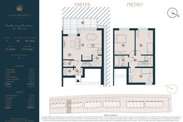 Rzut - Dom na sprzedaż 4 pokoje o powierzchni 86,92 m² - numer I49 w Osiedle Św. Marcina