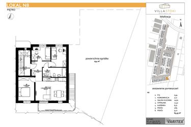 Rzut - Mieszkanie na sprzedaż 4 pokoje o powierzchni 64,9 m² - numer N8 w Villa Stoki (mieszkania)