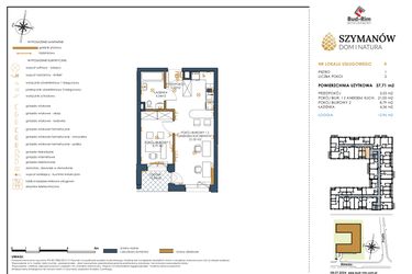 Rzut - Lokal użytkowy na sprzedaż 2 pokoje o powierzchni 37,71 m² - numer U4 w Szymanów Dom i Natura