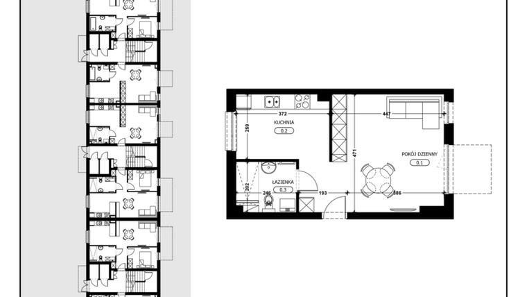 Rzut - Mieszkanie na sprzedaż 1 pokój o powierzchni 37,12 m² - numer B3-M19 w Śląska Park
