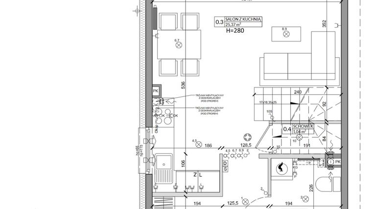 Rzut - Dom na sprzedaż 3 pokoje o powierzchni 76,5 m² - numer 32A w Zielono Mi 2