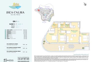 Rzut - Mieszkanie na sprzedaż 3 pokoje o powierzchni 94 m² - numer CAV-MS-5123 w Isea Calma - Aguilas