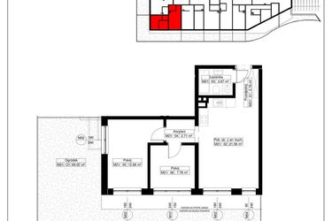 Rzut - Mieszkanie na sprzedaż 3 pokoje o powierzchni 51,18 m² - numer 21 w Światowida 61B