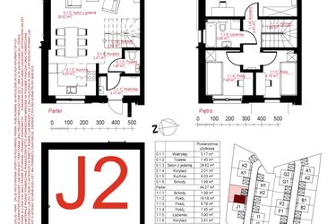 Rzut - Dom na sprzedaż 4 pokoje o powierzchni 134,7 m² - numer J2 w Gostyńska Invest II