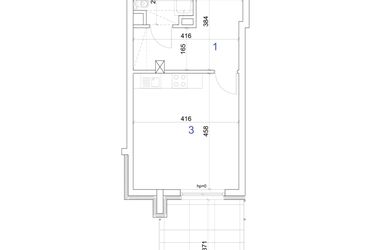 Rzut - Mieszkanie na sprzedaż 1 pokój o powierzchni 33,81 m² - numer 6A.76 w Mierzeja Wiślana etap IV