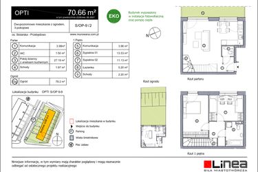 Rzut - Mieszkanie na sprzedaż 3 pokoje o powierzchni 70,66 m² - numer S-OP-9-2 w os. Stolarska