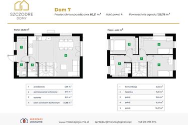 Rzut - Dom na sprzedaż 4 pokoje o powierzchni 85,31 m² - numer 48/2 w Szczodre Domy