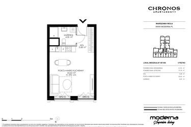 Rzut - Mieszkanie na sprzedaż 1 pokój o powierzchni 31,56 m² - numer 509 w Chronos